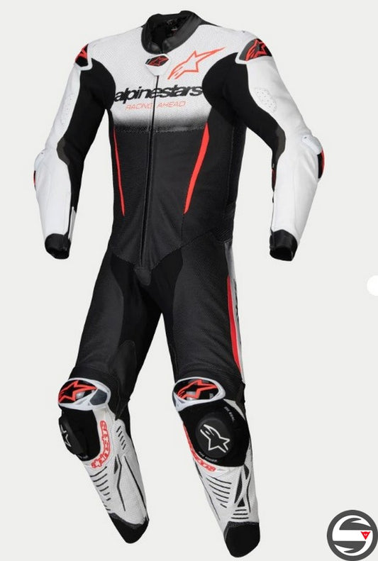 3150125 GP-R7 1PC LTH SUIT 233 WHITE BLACK RED FLUO