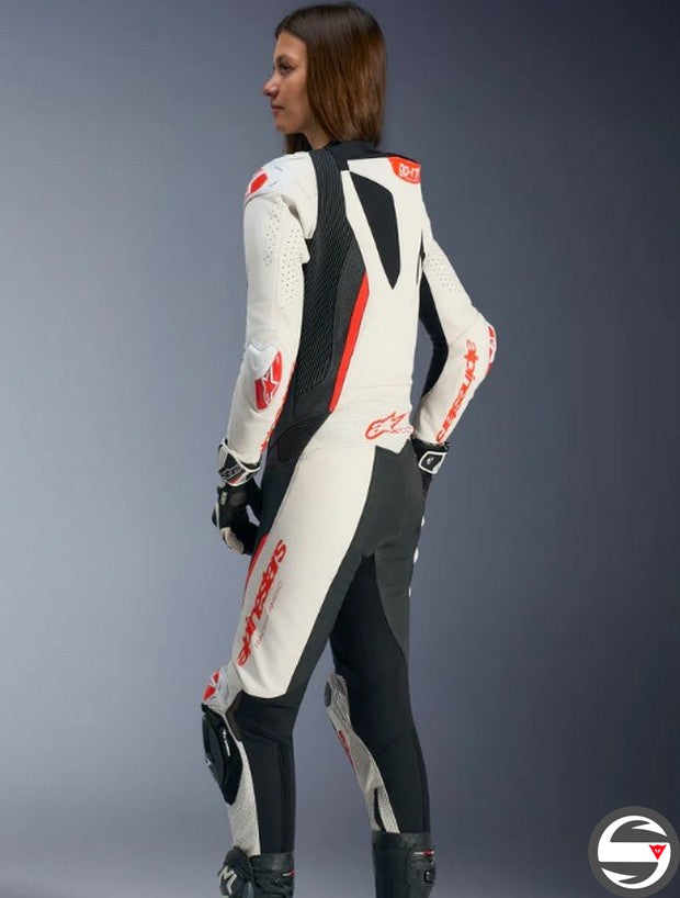 3180126 STELLA GP-R7 1PC LT SUIT 233 WHITE BLACK RED FLUO