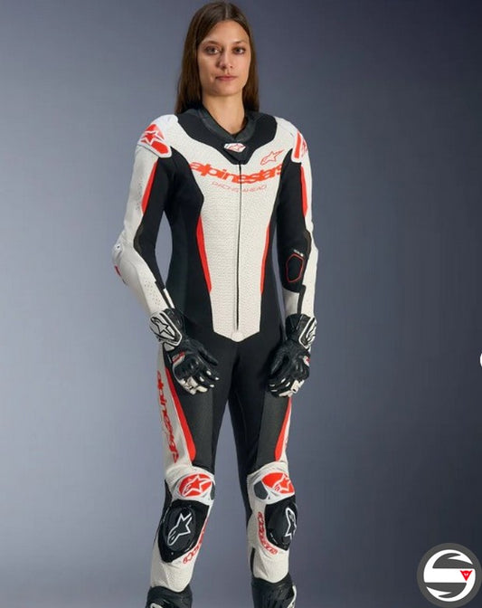 3180126 STELLA GP-R7 1PC LT SUIT 233 WHITE BLACK RED FLUO