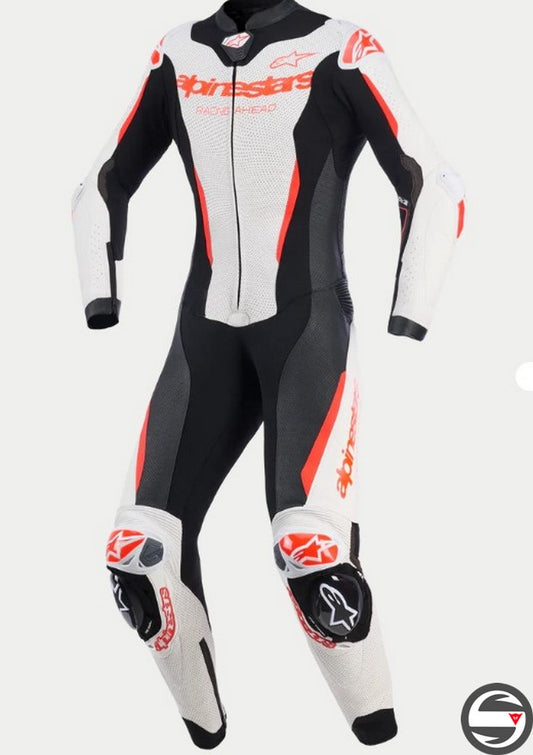 3180126 STELLA GP-R7 1PC LT SUIT 233 WHITE BLACK RED FLUO
