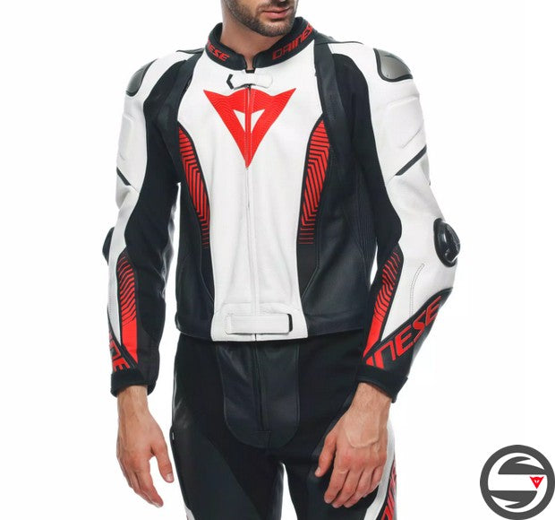 LAGUNA SECA 5 2PCS LEATHER USUIT A66 BLK WHT LAVA RED