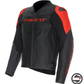 RACING 5 LEATHER JACKET P75 BLACK RED FLUO DAINESE