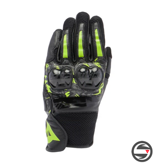 MIG 3 UNISEX LEATHER GLOVES P18 BLACK ANTHRACITE YELLOW FLUO