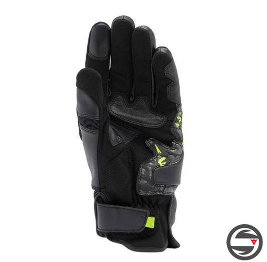 MIG 3 UNISEX LEATHER GLOVES P18 BLACK ANTHRACITE YELLOW FLUO