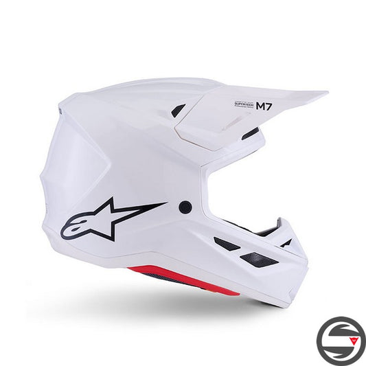 8301326 S-M7 SOLID HELMET 2180 WHITE GLOSSY