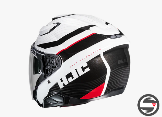 F31 NABY MC1 NERO BIANCO RED JET HJC