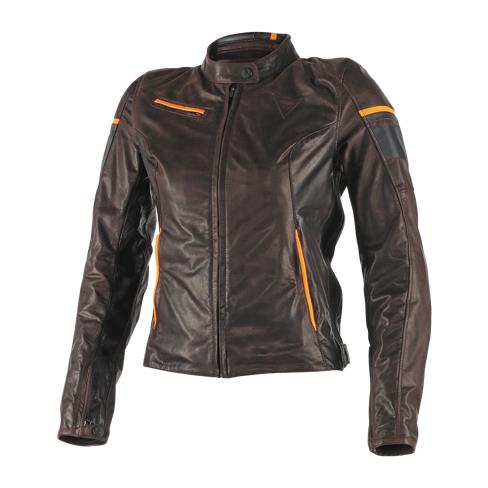 MICHELLE LADY LEATHER DARK BROWN ORANGE