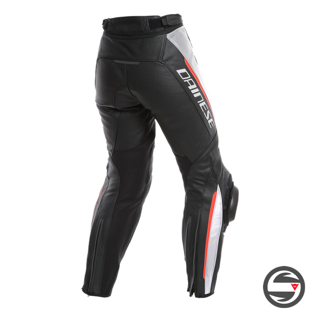 DELTA 3 PERF. LADY LEATHER PANTS 858 BLACK WHITE RED