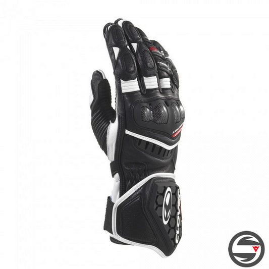 RS-9 LEATHER RACE REPLICA GLOVES BLACK WHITE CLOVER