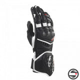 RS-9 LEATHER RACE REPLICA GLOVES BLACK WHITE CLOVER