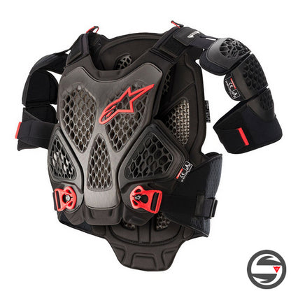 A-6 CHEST PROTECTOR 1036 BLACK RED