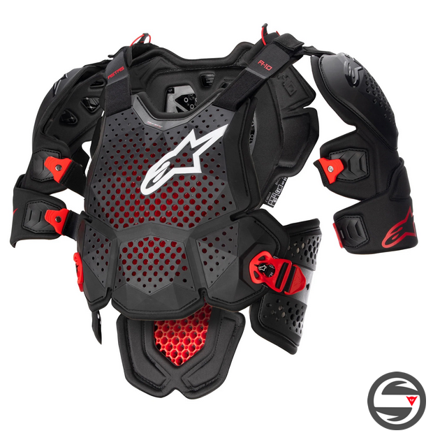 A-10 V2 FULL CHEST PROTECTOR 1431 ANTRACITE BLACK RED