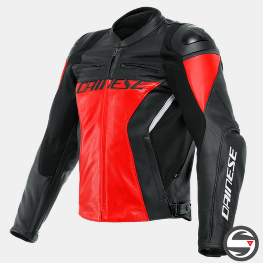 RACING 4 LEATHER JACKET C36 LAVA-RED BLACK