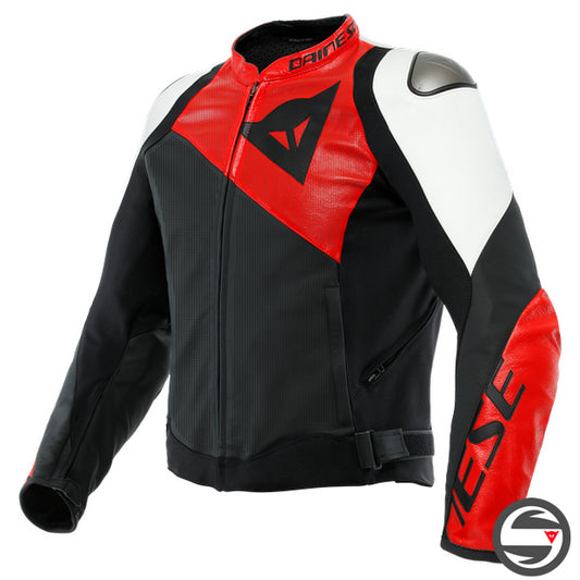 SPORTIVA LEATHER JACKET PERF. 25A BLACK LAVA-RED WHITE