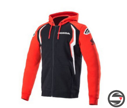 FELPA HONDA ZIP HOODIE RED BLACK