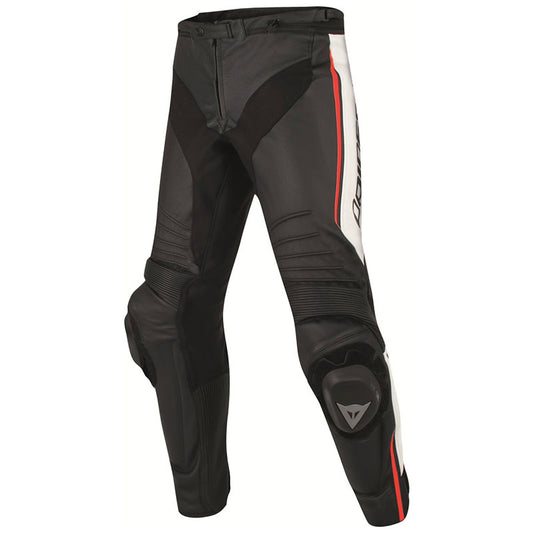 MISANO LEATHER PANTS N32 BLACK WHITE RED-FLUO