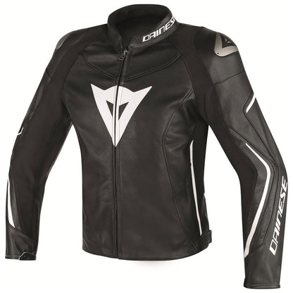 ASSEN PERF. LEATHER JACKET 948 BLACK WHITE