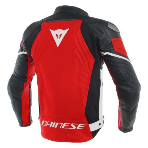 RACING 3 LEATHER JACKET 751 RED BLACK WHITE
