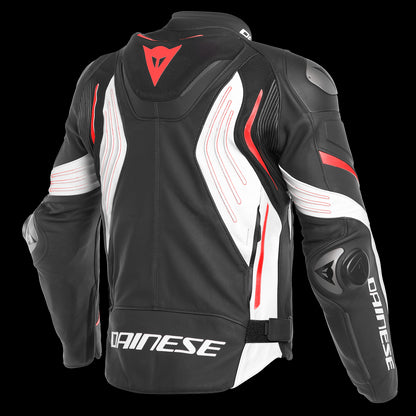 SUPER SPEED 3 LEATHER JACKET N32 BLACK WHITE RED