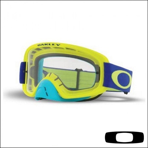 OAKL 7068-46 NEW O2 FLO LIME BLUE CLEAR + DARK GREY