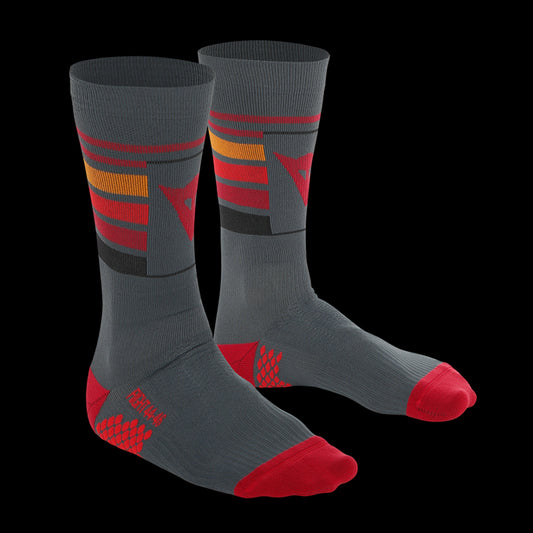 HG HALLERBOS SOCKS D12 DARK-GRAY RED